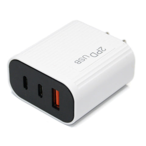 Type C Wall Charger 1 USB 2 TC