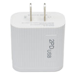 Type C Wall Charger 1 USB 2 TC