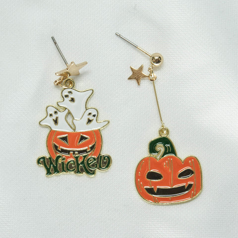 Wicked Pumpkin & Ghost Earrings