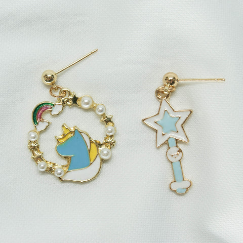 Unicorn & Star Wand Earrings