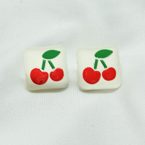 Cherry Square Earrings