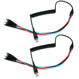 2 pcs 3-in-1 Multicolor Charging Cable