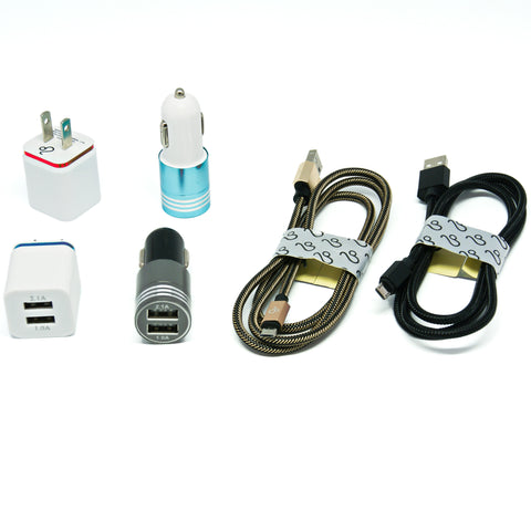 6 pcs Home & Car Combo Pack USB Micro for Android