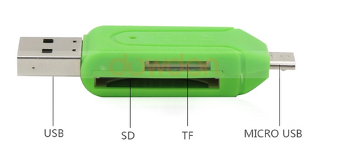 OTG Adapter and Card Reader USB Micro (Black)